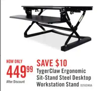 The Brick TygerClaw Ergonomic Sit-Stand Steel Desktop Workstation Stand offer