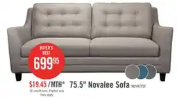 The Brick Novalee 75.5 Linen-Look Sofa with Flared Arms and Button Tufting - Taupe offer