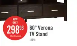 The Brick Verona 60 TV Stand with Storage and Cable Management for TVs up to 65- Espresso with Marble Top offer