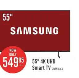 The Brick Samsung 55 4K UHD Direct Lit PurColour HDR10+ 60Hz Smart TV (UN55DU6900FXZC) offer