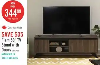 The Brick Flam 59 TV Stand with Doors - Natural Walnut offer