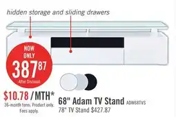 The Brick Adam 68 Modern TV Stand with Storage and Cable Management for TVs up to 75- White offer