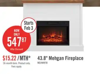 The Brick Mehgan 43.8 Modern Electric Fireplace - White & Brown Two Tone offer