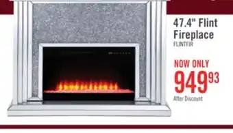 The Brick Flint 47.4 Glam Electric Fireplace - Silver and Glass offer