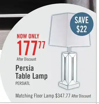 The Brick Persia 30.7 Glam Table Lamp with Glass, Mirror and Acrylic Crystals offer