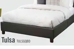 The Brick Tulsa Upholstered Platform Bed in Grey Vegan-Leather Fabric, Button Tufted - Queen Size offer