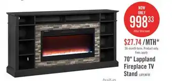 The Brick Lappland 70 Electric Fireplace TV Stand with Storage and Cable Management for TVs up to 80- Black offer