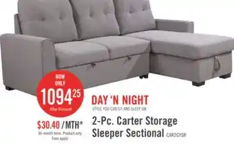 The Brick Carter 2-Piece Right-Facing Linen-Look Fabric Sleeper Sectional with Storage Chaise - Solis Grey offer