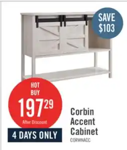 The Brick Corbin 47.25 Accent Cabinet with Sliding Barn Doors - White Oak offer