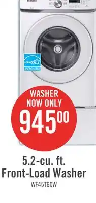 The Brick Samsung 5.2 Cu. Ft. Front-Load Washer - White - Stackable - WF45T6000AW/A5 offer