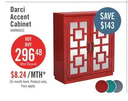 The Brick Darci 31.5 Accent Cabinet with Mirrored Doors - Red offer