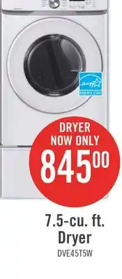 The Brick Samsung 7.5 Cu. Ft. Electric Dryer - White - Stackable - DVE45T6005W/AC offer