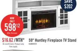 The Brick Huntley 59 Electric Fireplace TV Stand with Storage and Cable Management for TVs up to 65- White offer