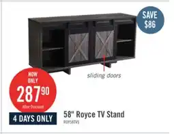 The Brick Royce 58 Modern TV Stand with Storage and Cable Management for TVs up to 65- Distressed Grey offer