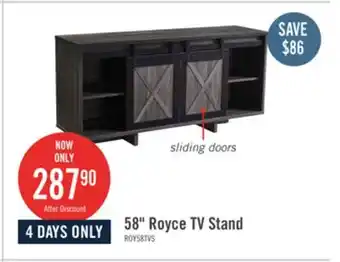 The Brick Royce 58 Modern TV Stand with Storage and Cable Management for TVs up to 65- Distressed Grey offer