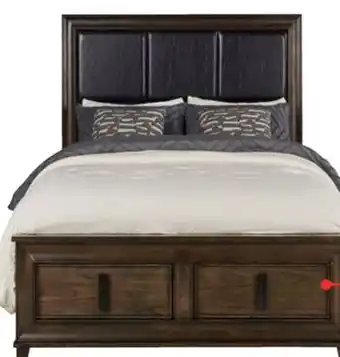 The Brick Kane Platform Storage Bed with Headboard & Frame, Vegan Leather, Brown - Queen Size offer