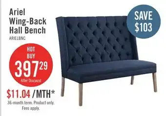 The Brick Ariel 30.5 Wing Back Hall Bench - Blue offer