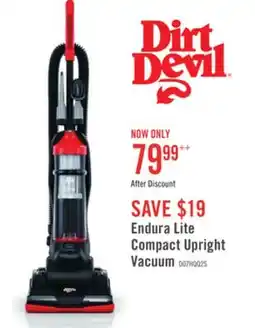 The Brick Dirt Devil Endura Lite Compact Upright Vacuum offer