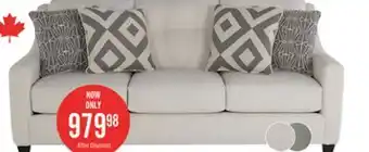 The Brick Canadian Made Cindy Crawford Home Kylie 78 Linen-Look Sofa with Wood Legs - Zeus Pearl offer