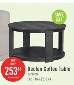 The Brick Declan 31.5 Modern Round Coffee Table with Shelf & Casters - Black offer