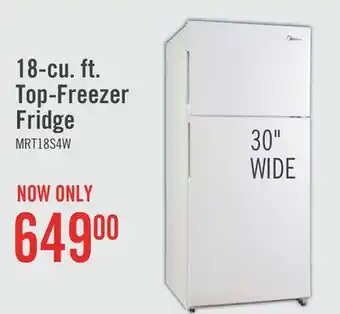 The Brick Midea 18 Cu. Ft. Top-Freezer Refrigerator - MRT18S4AWW offer