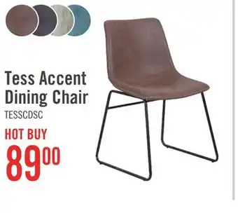 The Brick Tess Dining Chair with Leather-Look Fabric, Metal - Brown offer