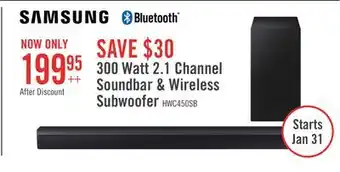 The Brick SAMSUNG 2.1 CH Dolby Digital 2.0 DTS Virtual:X Soundbar with Wireless Subwoofer (HW-C450/ZC) offer