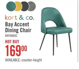 The Brick Kort & Co. Bay Dining Chair with Vegan Leather Fabric, Metal - Aqua offer