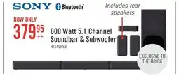 The Brick SONY 5.1 CH Dolby Digital Soundbar with Subwoofer and Wireless Rear Speakers (HTS40R) offer