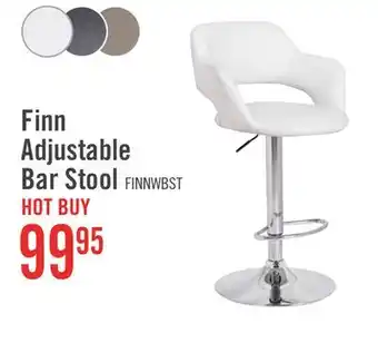 The Brick Finn Barstool with Swivel & Adjustable Seat, Vegan Leather Fabric, Metal - White offer