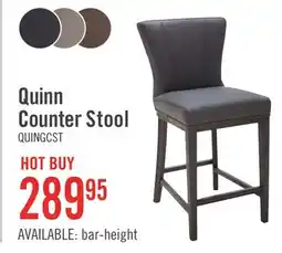 The Brick Quinn Counter-Height Stool with Vegan Leather Fabric - Grey offer