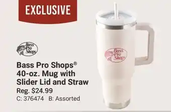 Cabela's Bass Pro Shops 40-oz. Mug with Slider Lid and Straw offer