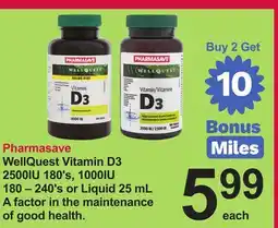 Pharmasave Pharmasave WellQuest Vitamin D3 2500IU 180's, 1000IU offer