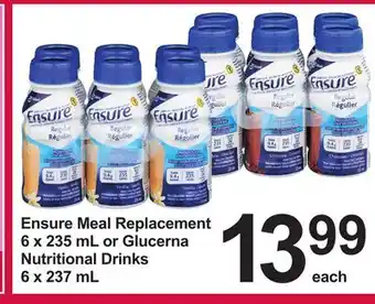 Pharmasave Ensure Meal Replacement 6 x 235 mL or Glucerna Nutritional Drinks 6 x 237 mL offer