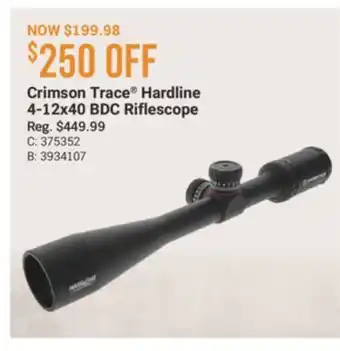 Cabela's Crimson Trace Hardline 4-12x40 BDC Riflescope offer