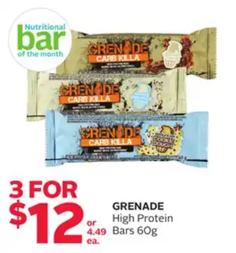 Rexall GRENADE High Protein Bars offer