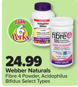 PharmaChoice Webber Naturals Fibre 4 Powder, Acidophilus Bifidus offer