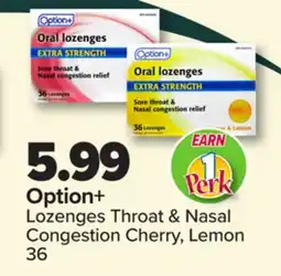 PharmaChoice Option+ Lozenges Throat & Nasal Congestion Cherry, Lemon offer