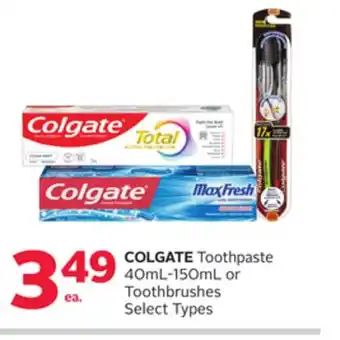 Rexall COLGATE Toothpaste 40mL-150mL or Toothbrushes offer