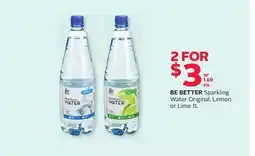 Rexall BE BETTER Sparkling Water Original, Lemon or Lime offer