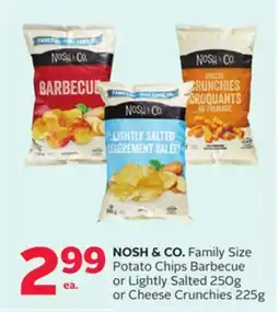 Rexall NOSH & CO. Family Size Potato Chips Barbecue or Lightly Salted 250g or Cheese Crunchies 225g offer