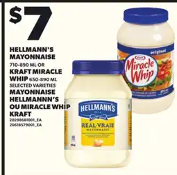 Independent City Market HELLMANN'S MAYONNAISE, 710-890 ML OR KRAFT MIRACLE WHIP 650-890 ML offer