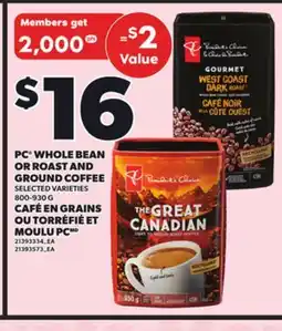 Independent City Market PC WHOLE BEAN OR ROAST AND GROUND COFFEE, 800-930 G offer