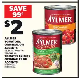 Independent City Market TOMATES AYLMER ORIGINALES OU ACCENTS, 796/540 ML offer