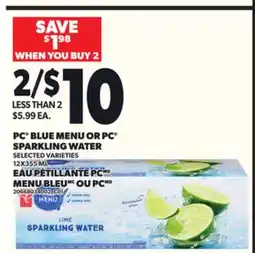 Independent City Market PC BLUE MENU OR PC SPARKLING WATER, 12X355 ML offer