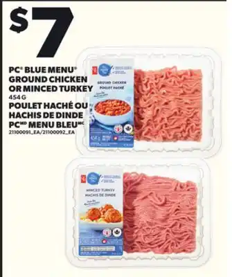 Independent City Market PC BLUE MENU GROUND CHICKEN OR MINCED TURKEY, 454 G offer