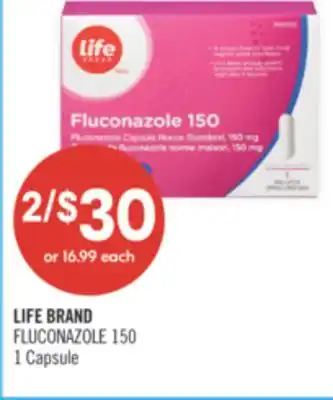 Shoppers Drug Mart LIFE BRAND FLUCONAZOLE 150 offer