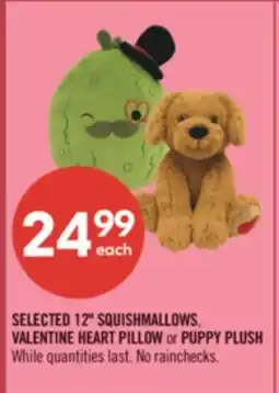 Shoppers Drug Mart SELECTED 12 SQUISHMALLOWS, VALENTINE HEART PILLOW or PUPPY PLUSH offer