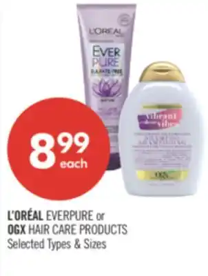 Shoppers Drug Mart L'OREAL EVERPURE or OGX HAIR CARE PRODUCTS offer