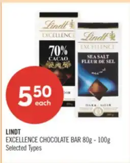 Shoppers Drug Mart LINDT EXCELLENCE CHOCOLATE BAR offer